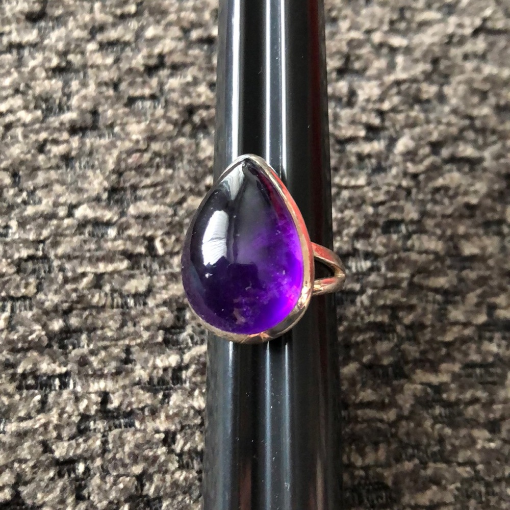 Size 6 Amethyst Sterling Silver Ring